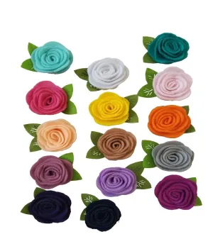 1.5" Felt Flower Rose Hair Clip