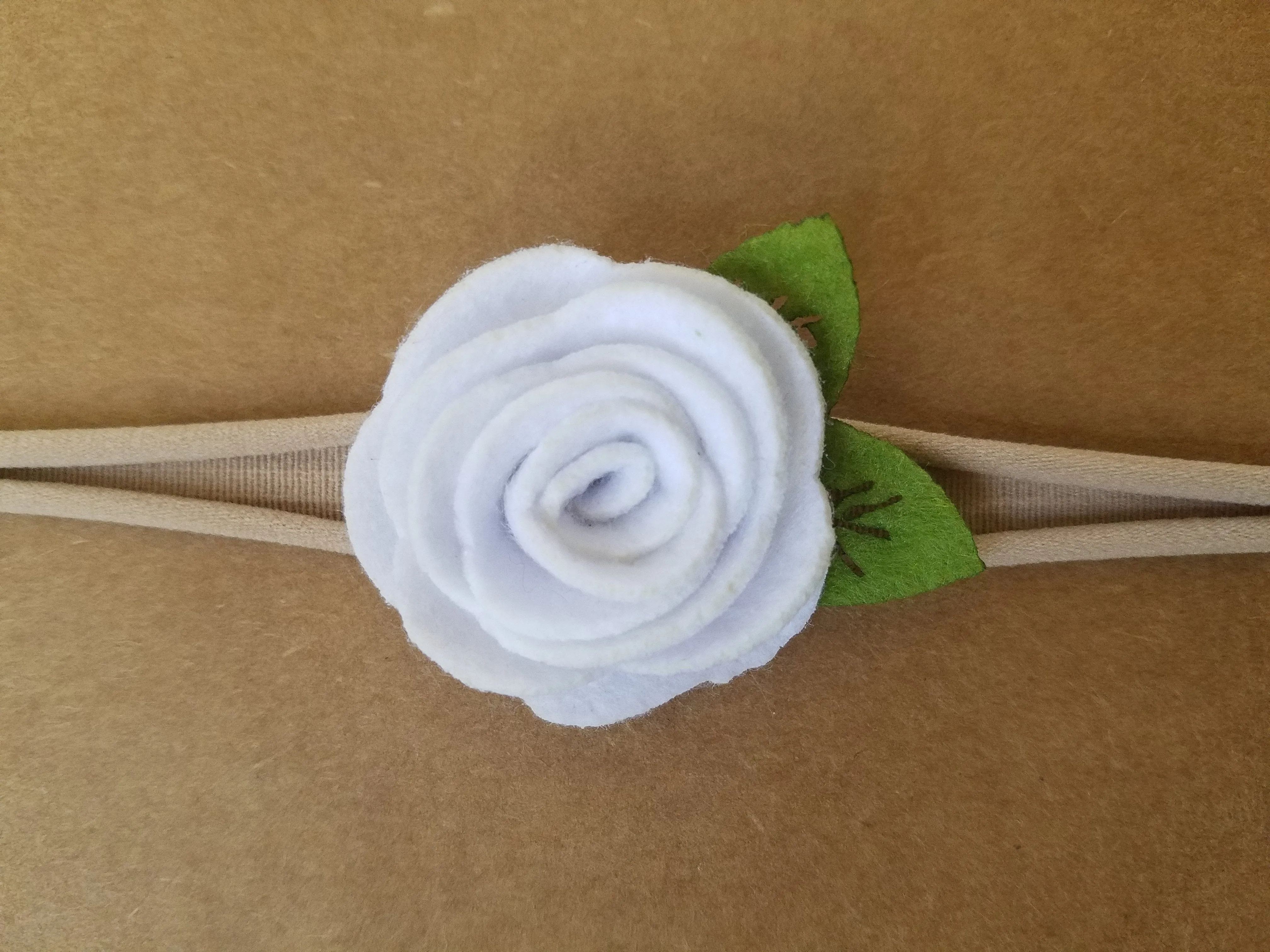 1.5" Fuchsia Felt flower Rose Headband