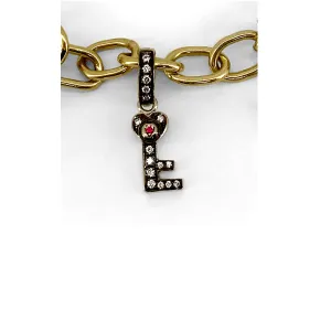 18kt Gold 'Key to my Heart' Charm