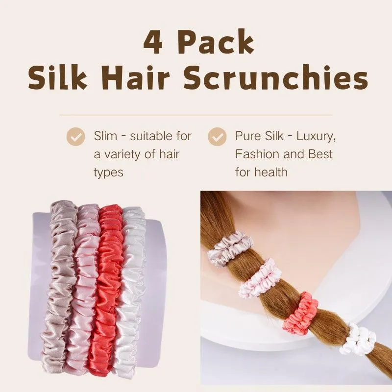 4 Pack Mini Silk Scrunchies - Luscious - dropshipping