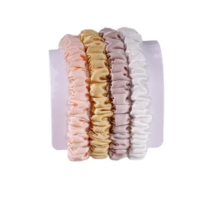 4 Pack Skinny Silk Scrunchies - Cute - dropshipping