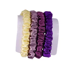 4 Pack Skinny Silk Scrunchies - Noble - dropshipping