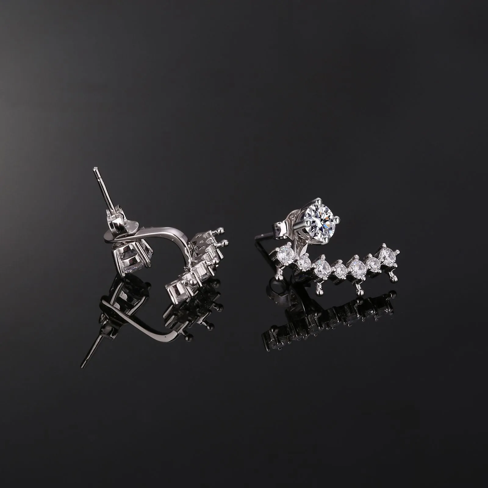 925 Sterling Silver Starship Fashion Moissanite Earrings