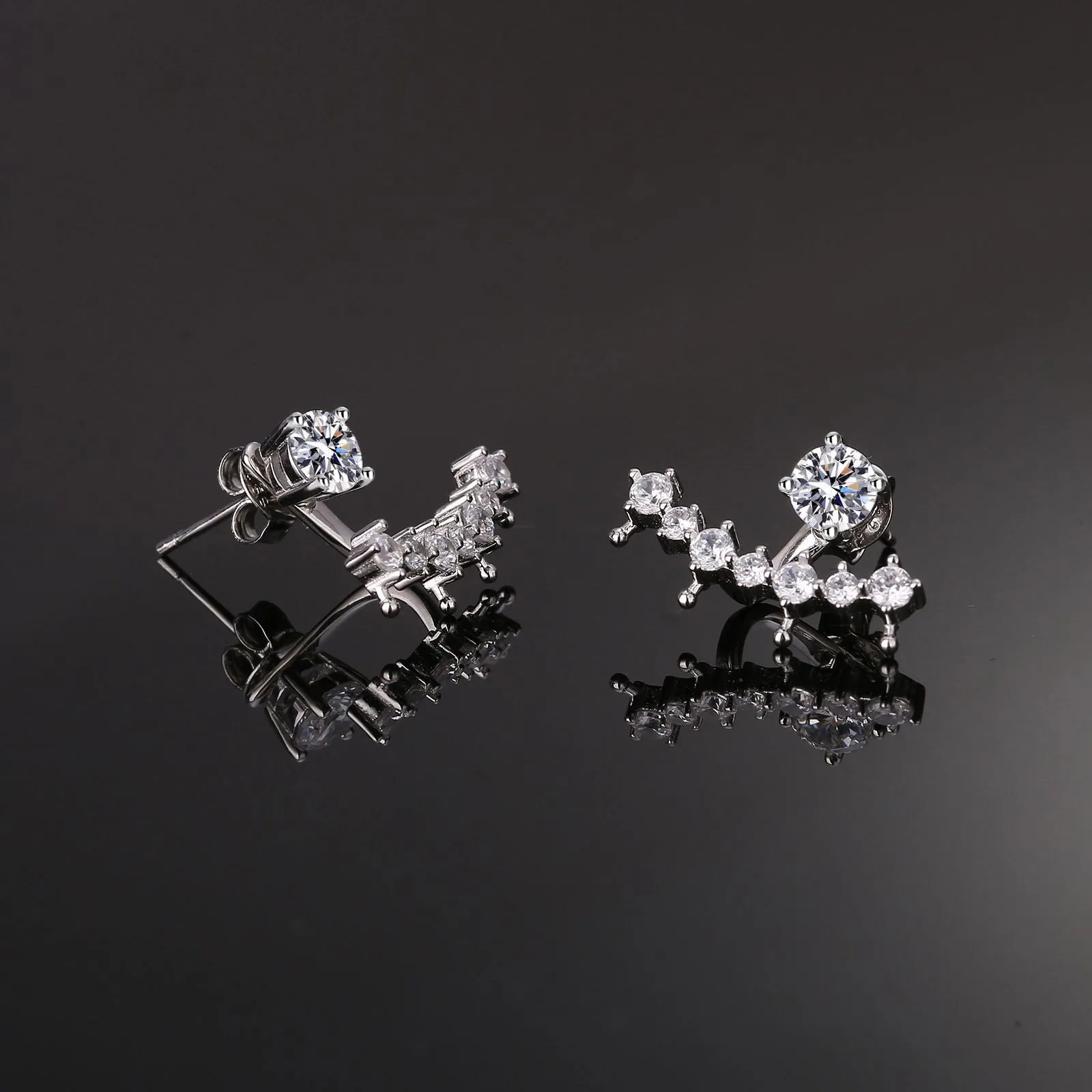 925 Sterling Silver Starship Fashion Moissanite Earrings