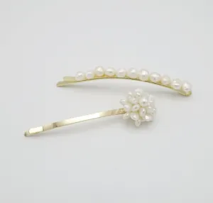 a set of 2 pearl decorated hair clip women hair accessory