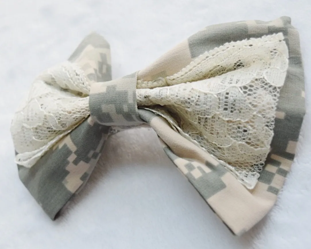 Army ACU Camo Hair Bow