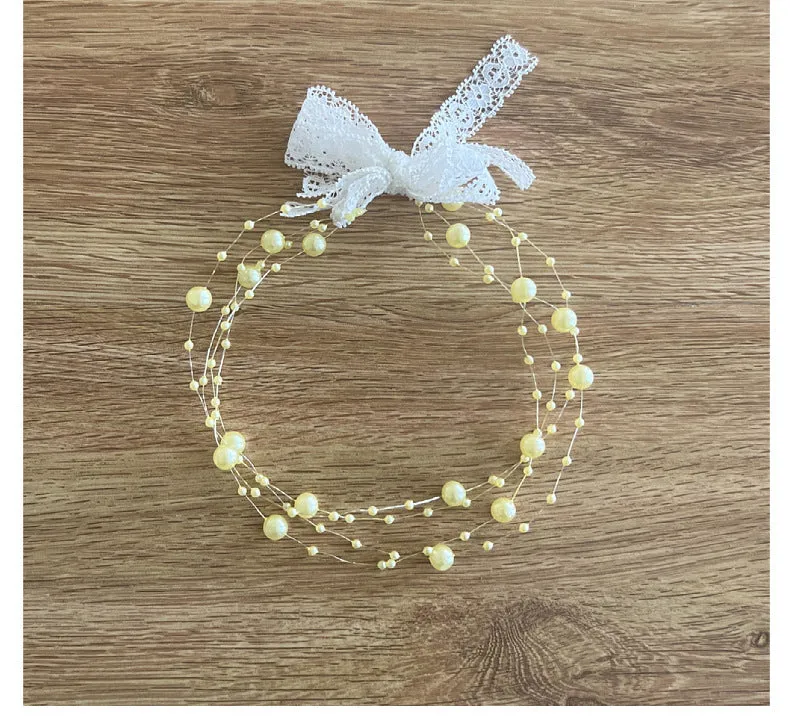 Babymoon Baby Girl' s Pearl Designer Headband | Girls Hair Accessories | Yellow