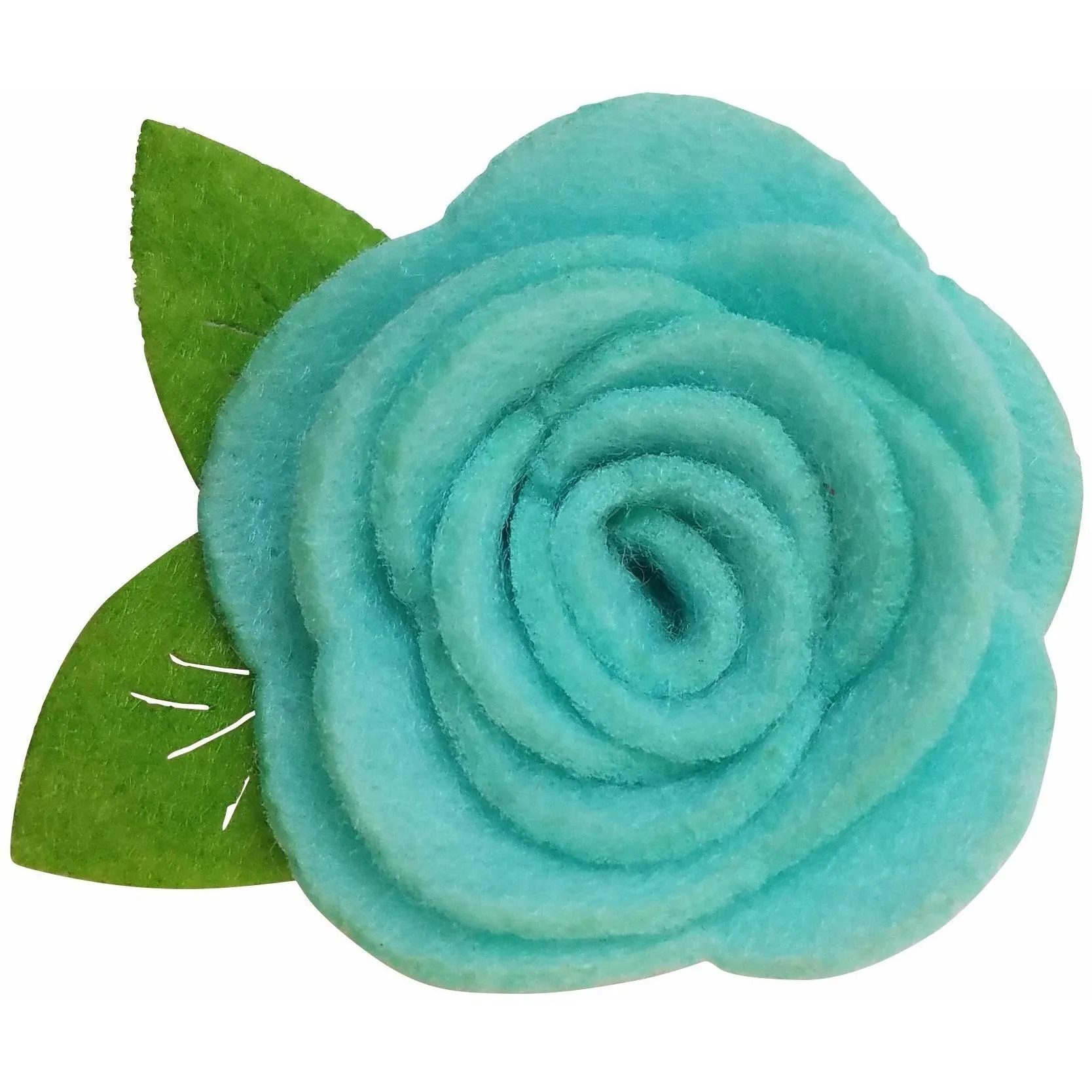 Beige/Brown 1.5" Felt Flower Rose Clip