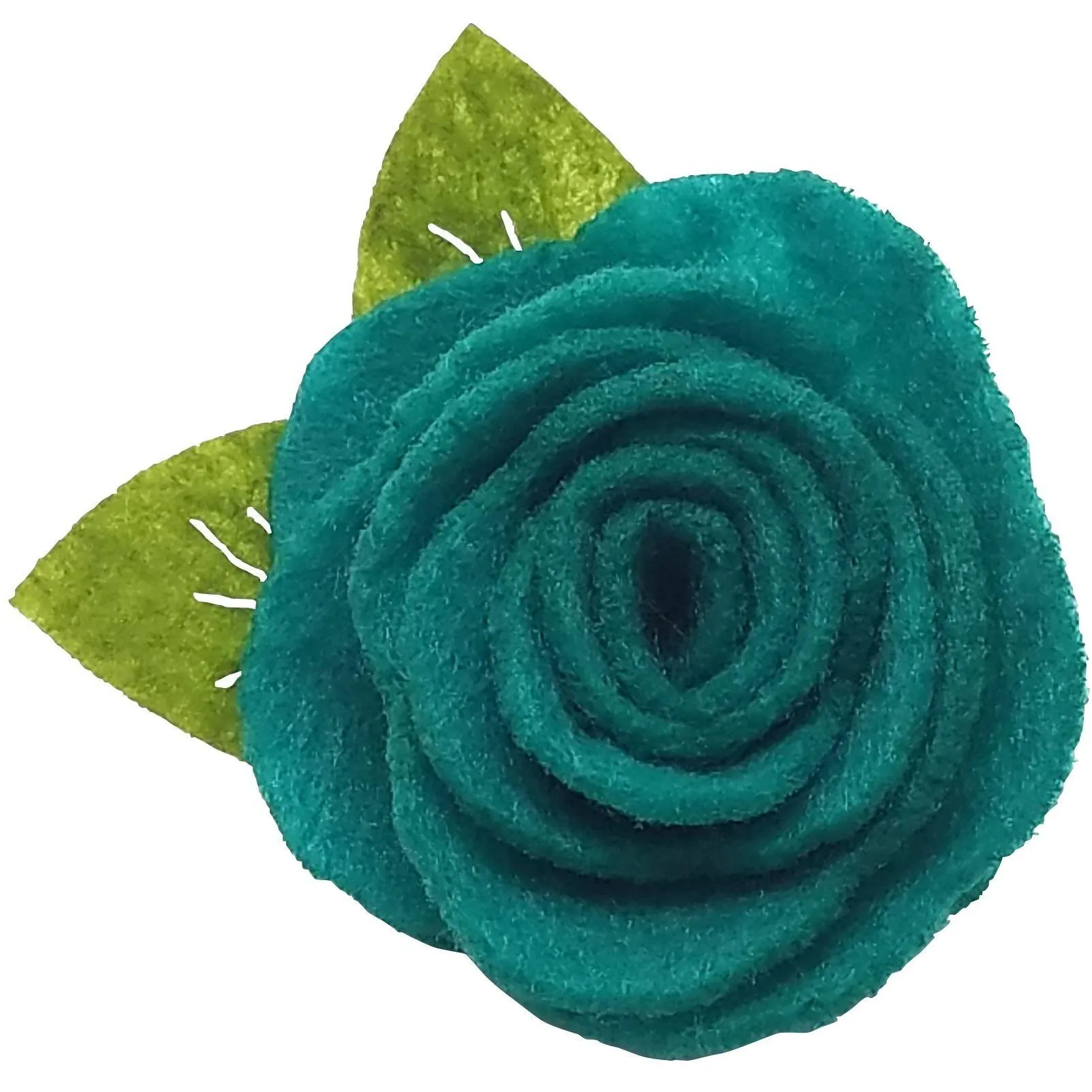 Beige/Brown 1.5" Felt Flower Rose Clip