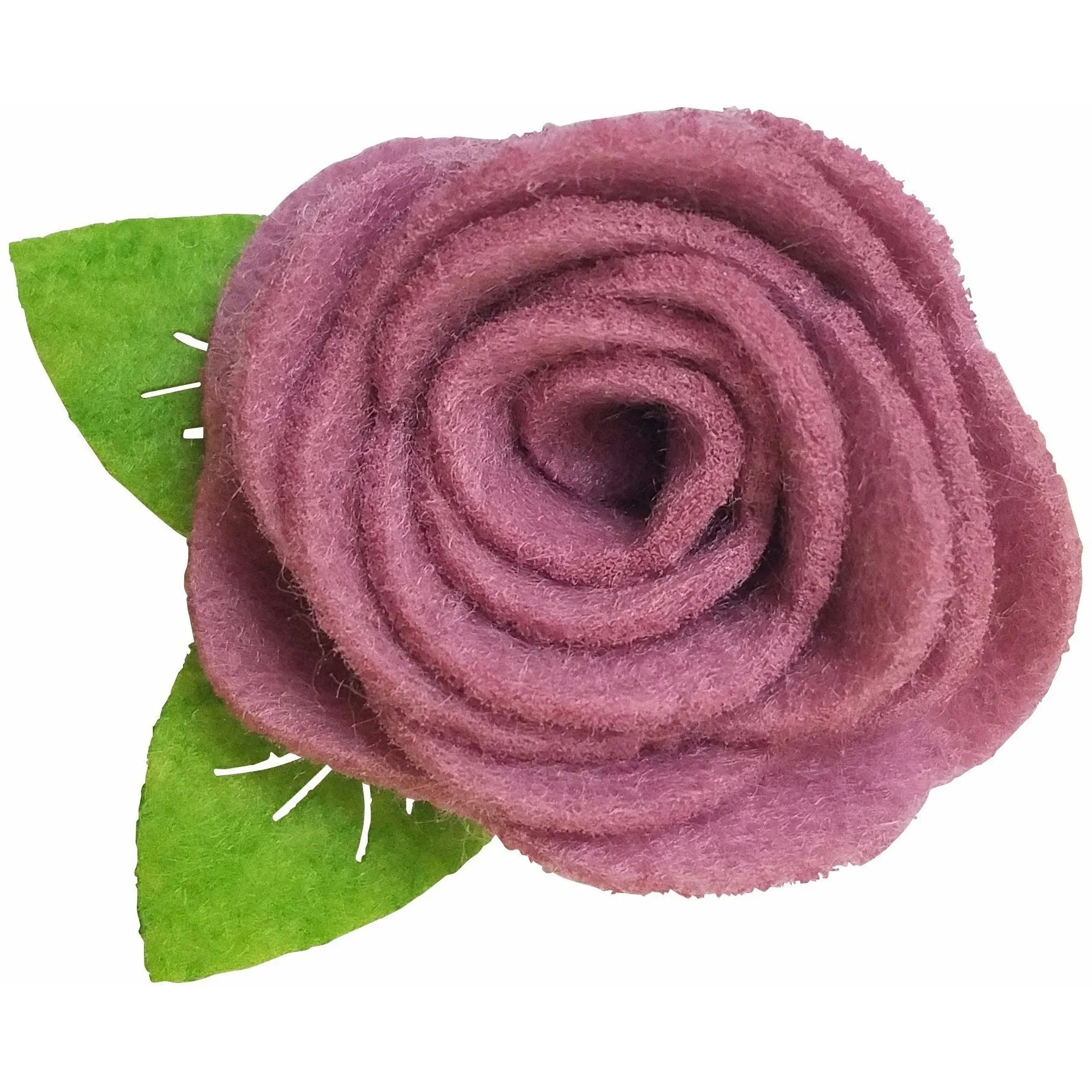 Beige/Brown 1.5" Felt Flower Rose Clip