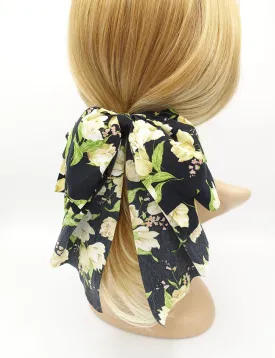 big floral hair bow drape tail barrette women hair accessory