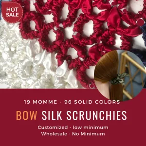 Bow Silk Scrunchie Custom Wholesale