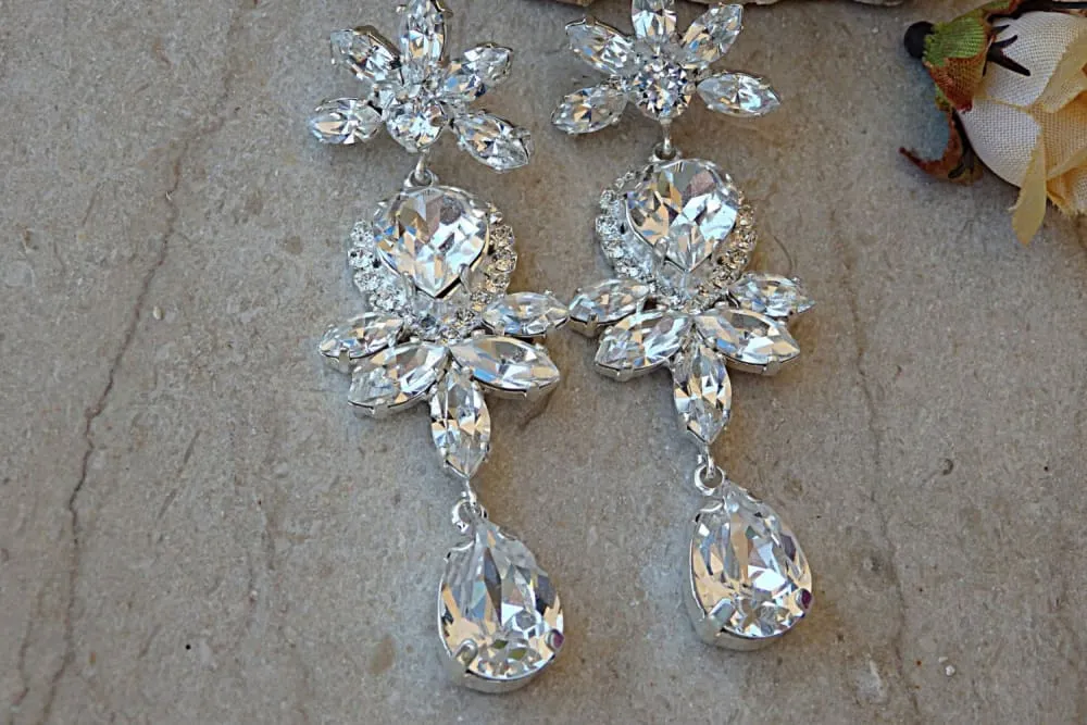 Bridal long earrings