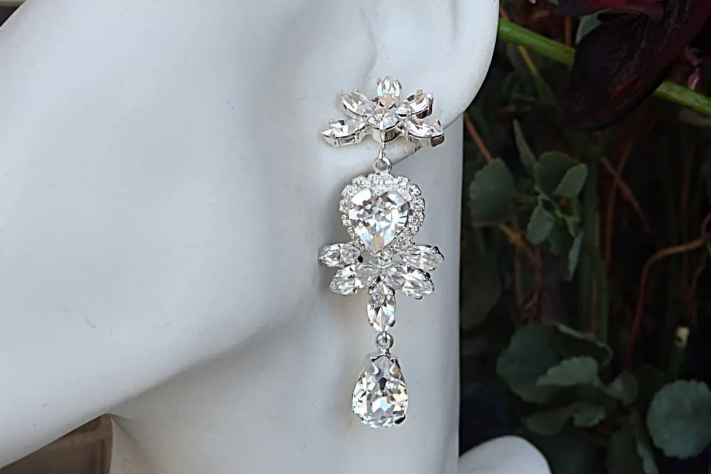 Bridal long earrings