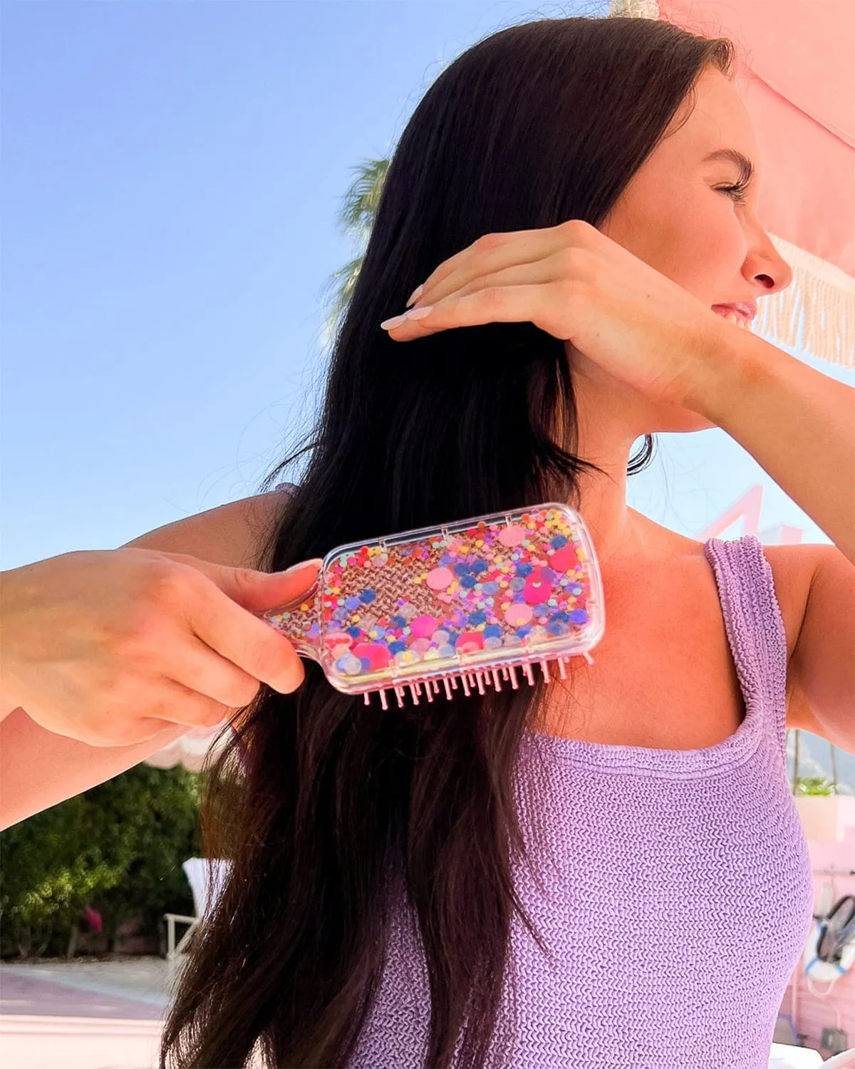 Bring On The Fun Confetti Paddle Hair Brush