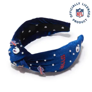 BUFFALO BILLS LELE SADOUGHI X NFL BLUE EMBELLISHED KNOTTED HEADBAND