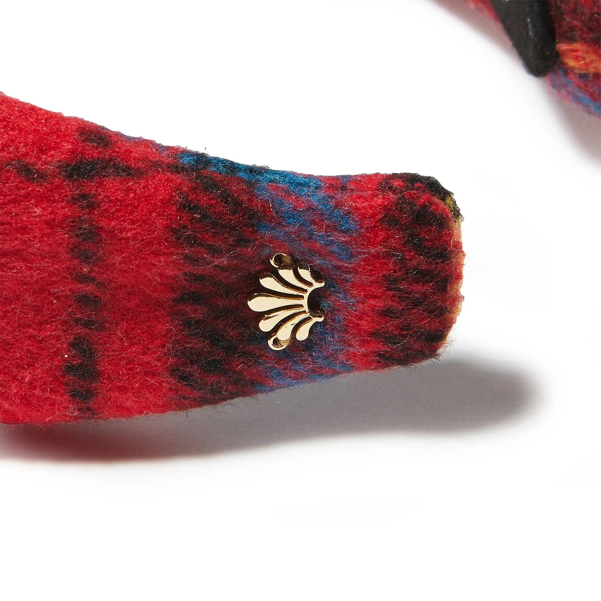 CRIMSON PLAID KIDS FLANNEL HOLLY KNOTTED HEADBAND