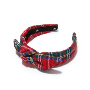 CRIMSON PLAID KIDS KNOTTED HEADBAND