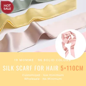 Custom Wholesale Silk Scarf For Hair 5×110cm