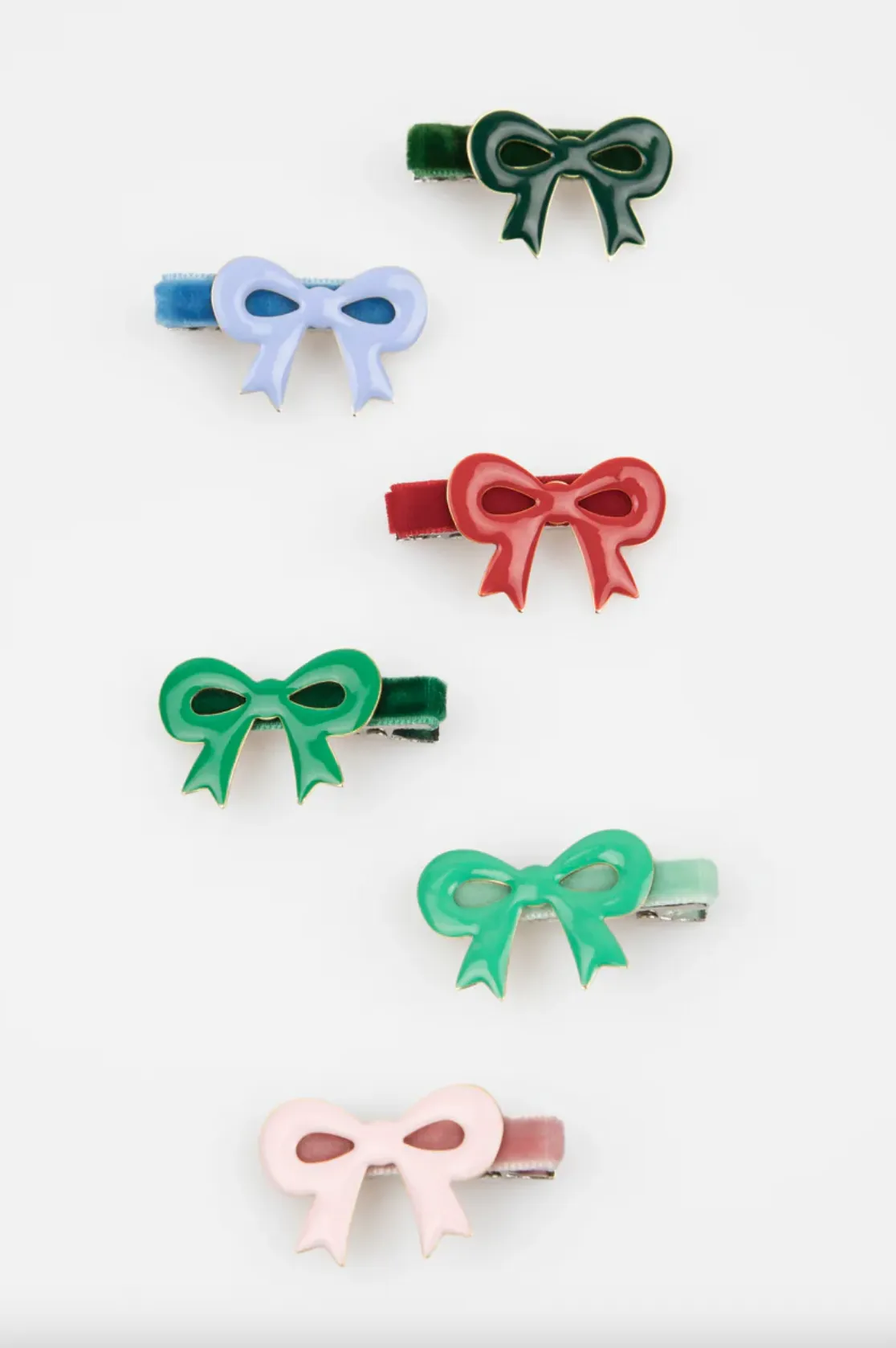 Enamel Bow Hair Clips