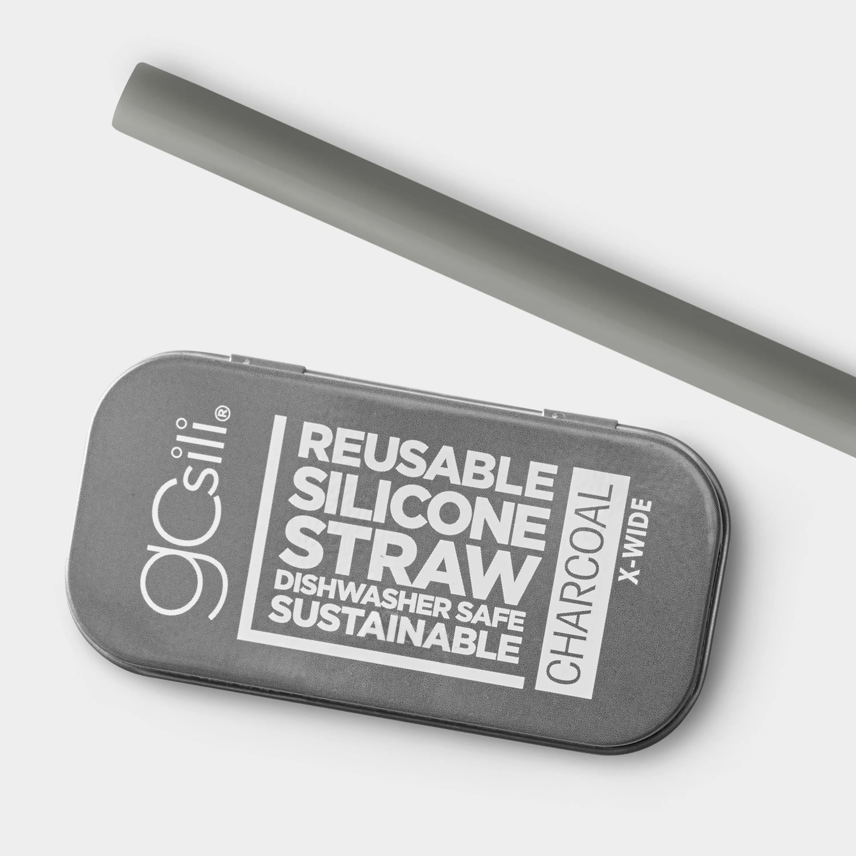 Extra-Wide Reusable Silicone Straw and Travel Case