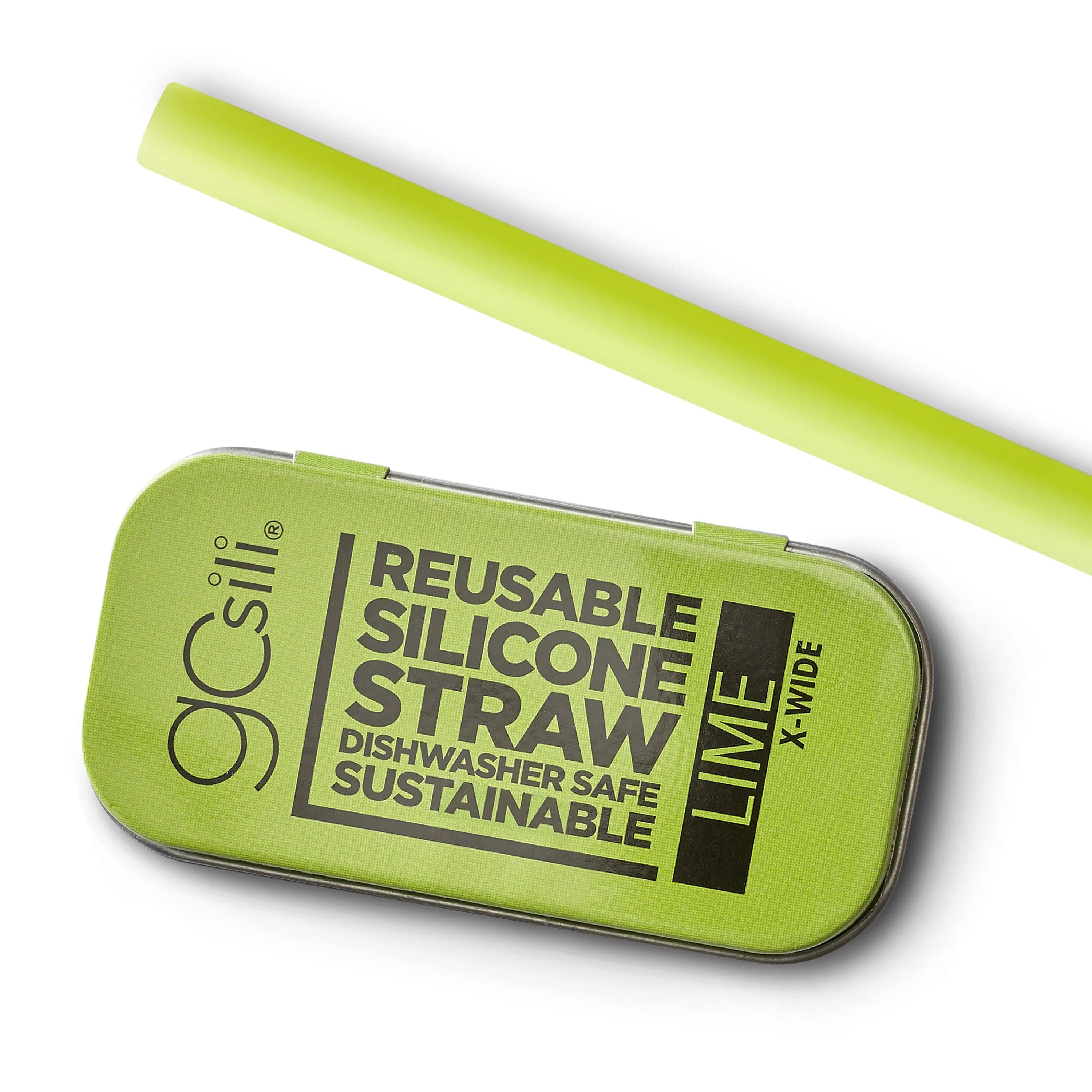 Extra-Wide Reusable Silicone Straw and Travel Case