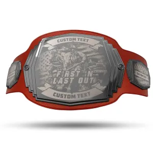 Firefighter Engraved Championship Belt - Gunmetal Gray