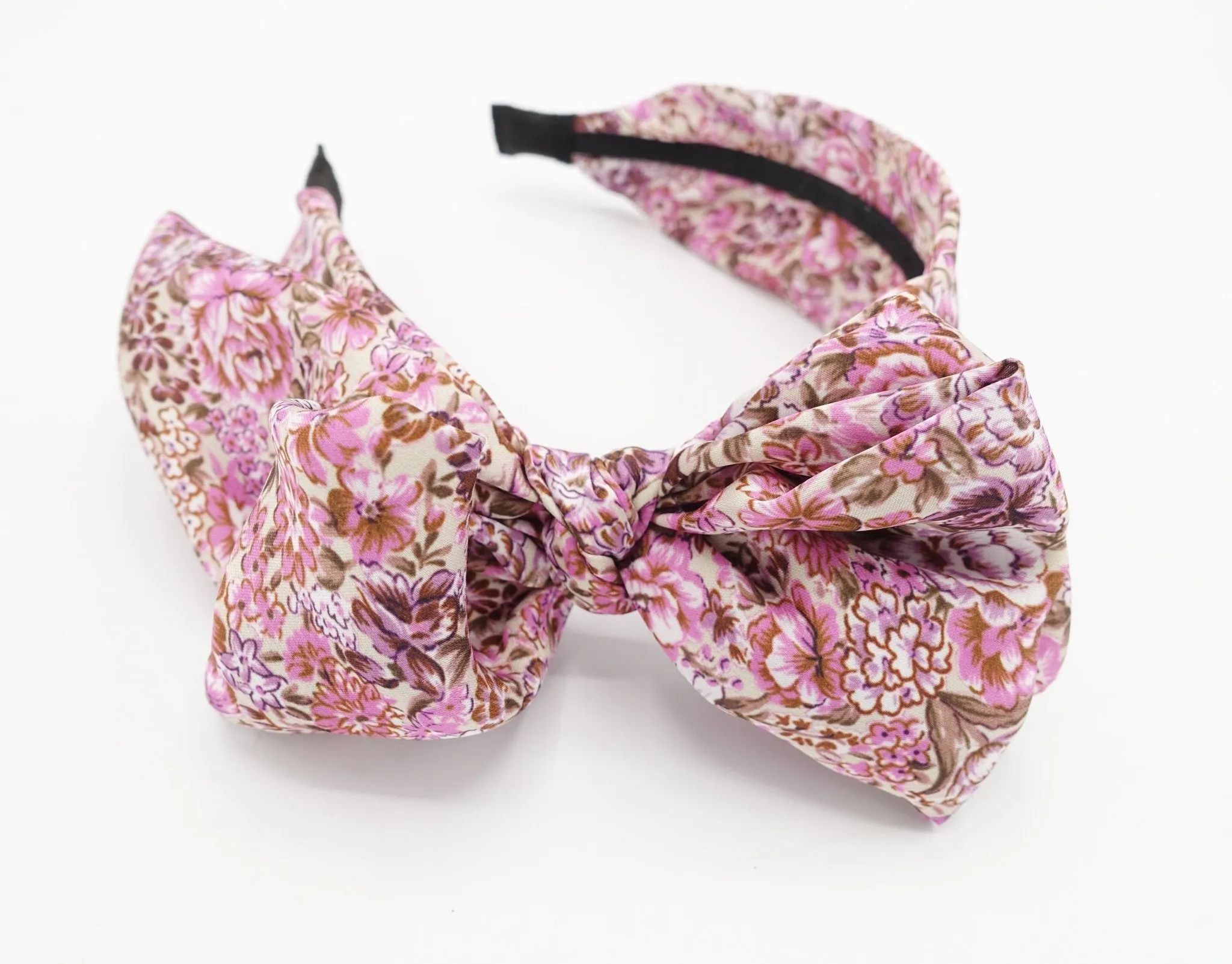 floral bow knot headband flower print hairband woman hair accessory