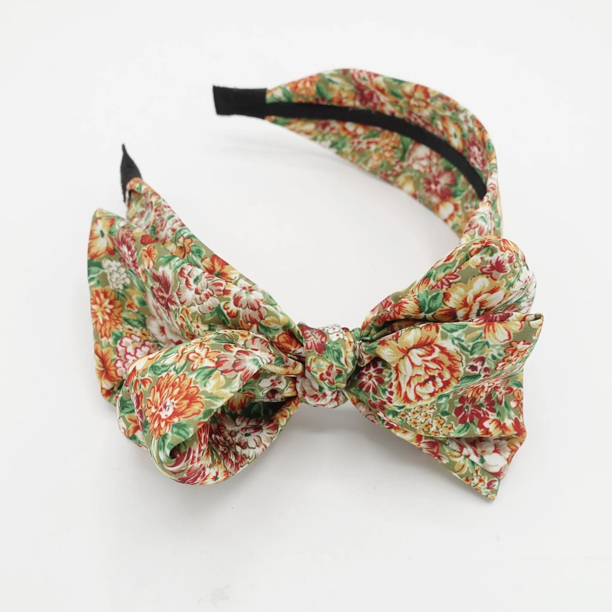 floral bow knot headband flower print hairband woman hair accessory