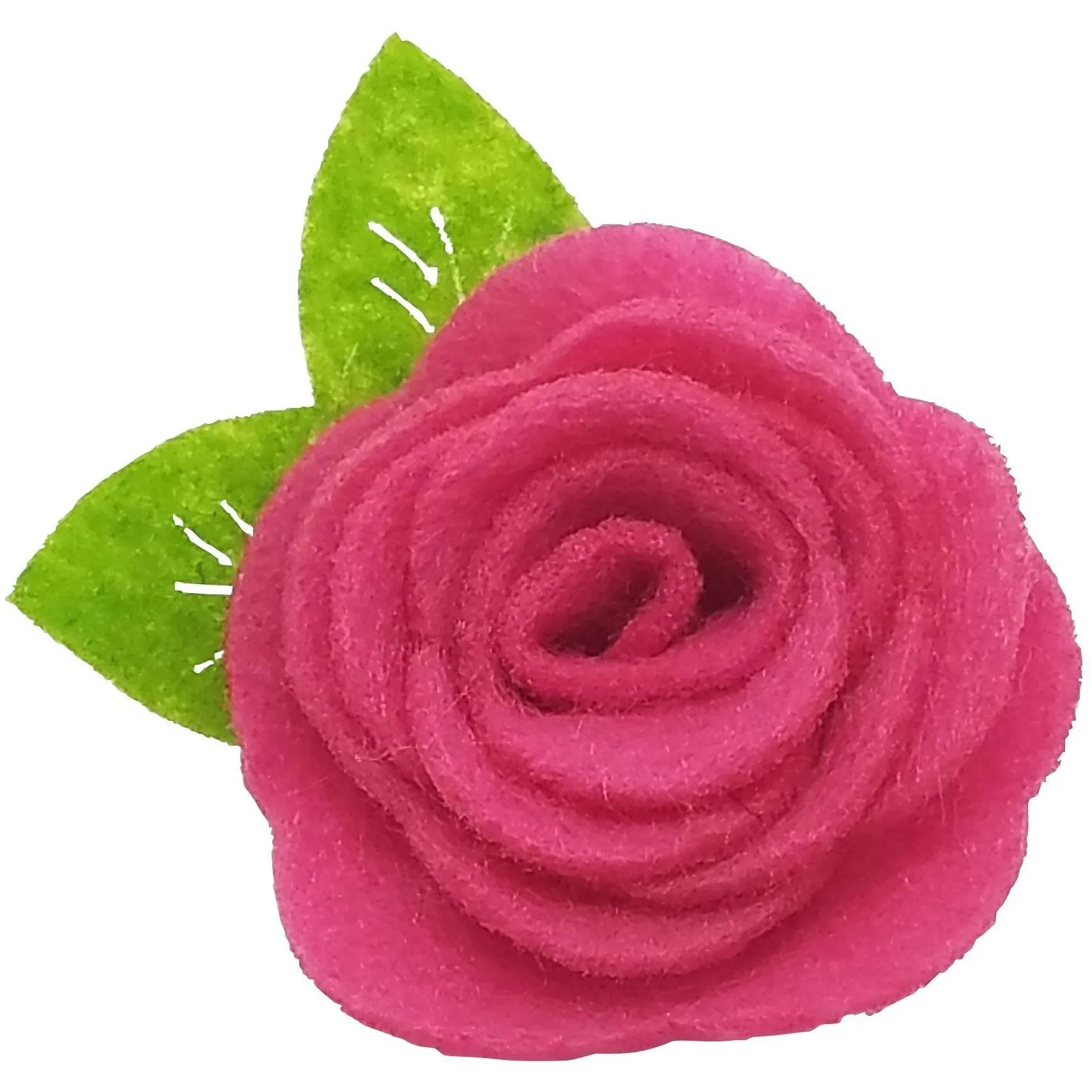 Fuchsia 1.5" Felt Flower Rose Clip