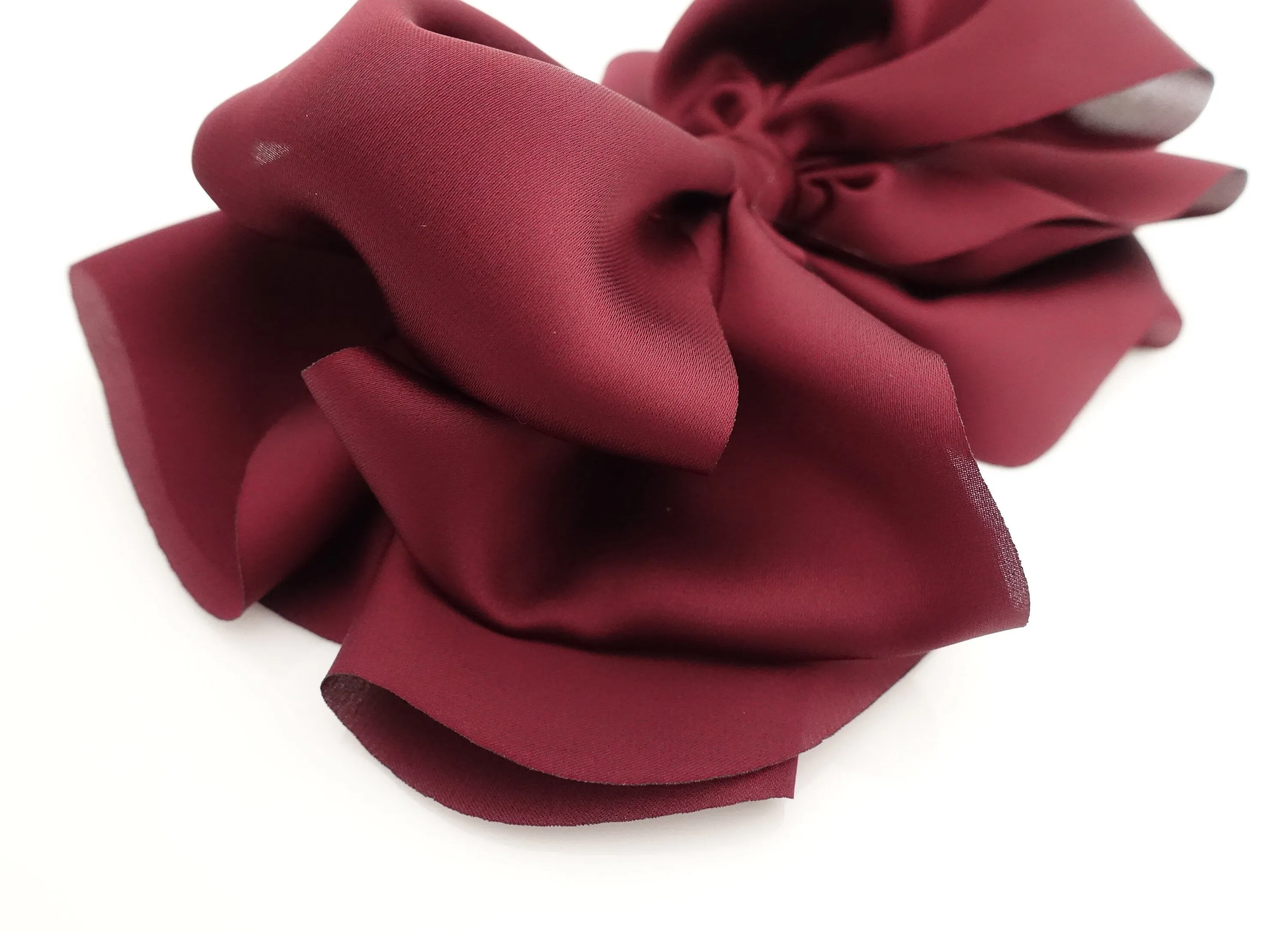 glossy satin  butterfly hair bow barrette volume up layered women hair bow barrette hair accessory