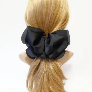 glossy satin  butterfly hair bow barrette volume up layered women hair bow barrette hair accessory