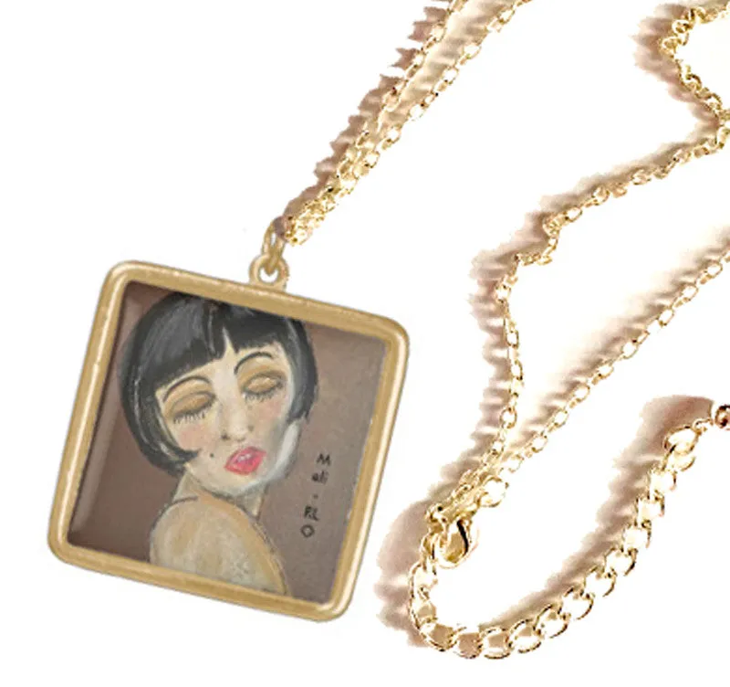 GOLD Necklaces: Original Pastel "ART-DECO" Inspired Art Necklaces