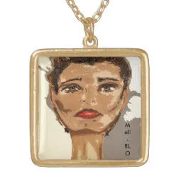 GOLD Necklaces: Original Pastel "ART-DECO" Inspired Art Necklaces