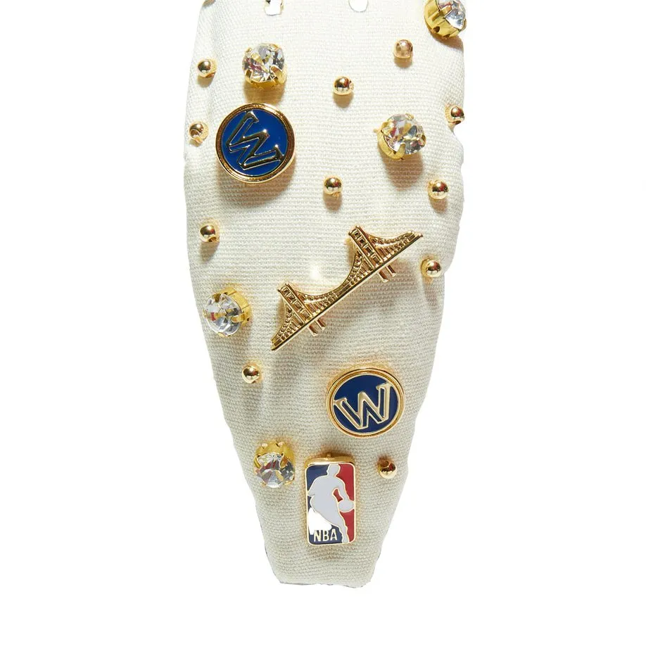 GOLDEN STATE WARRIORS LELE SADOUGHI / NBA IVORY EMBELLISHED KNOTTED HEADBAND