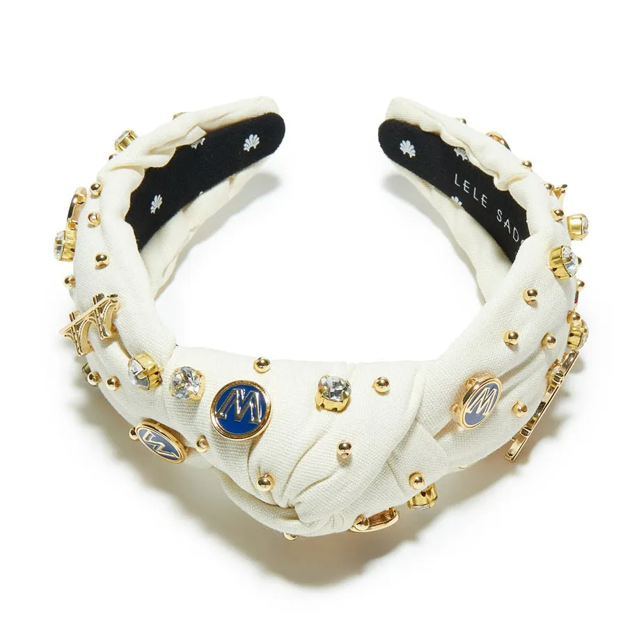 GOLDEN STATE WARRIORS LELE SADOUGHI / NBA IVORY EMBELLISHED KNOTTED HEADBAND