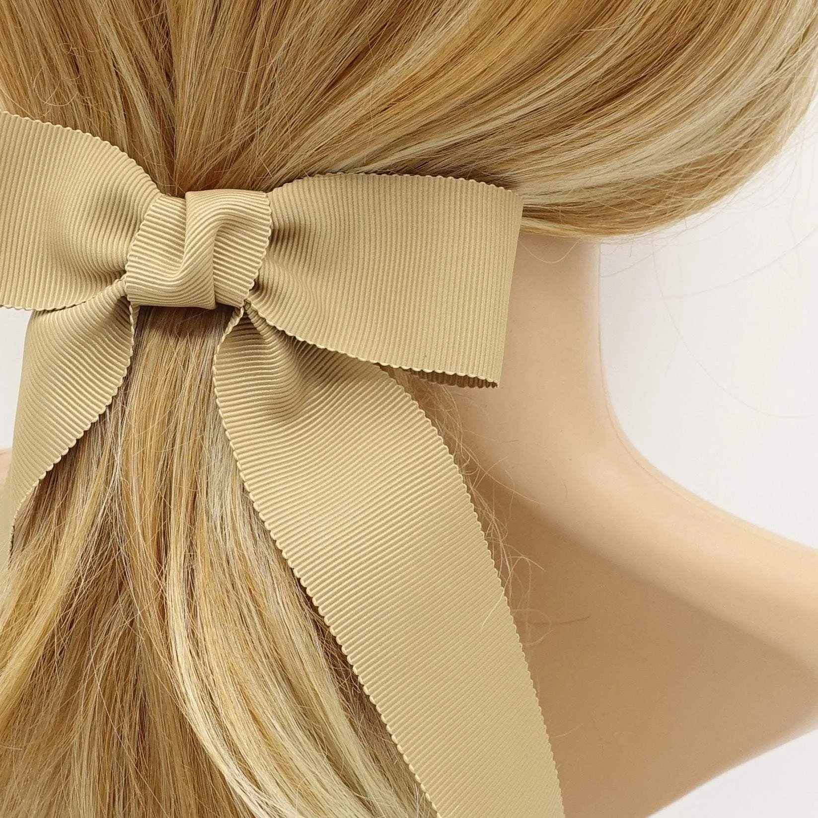 grosgrain tail hair bow basic style hair accessory for women