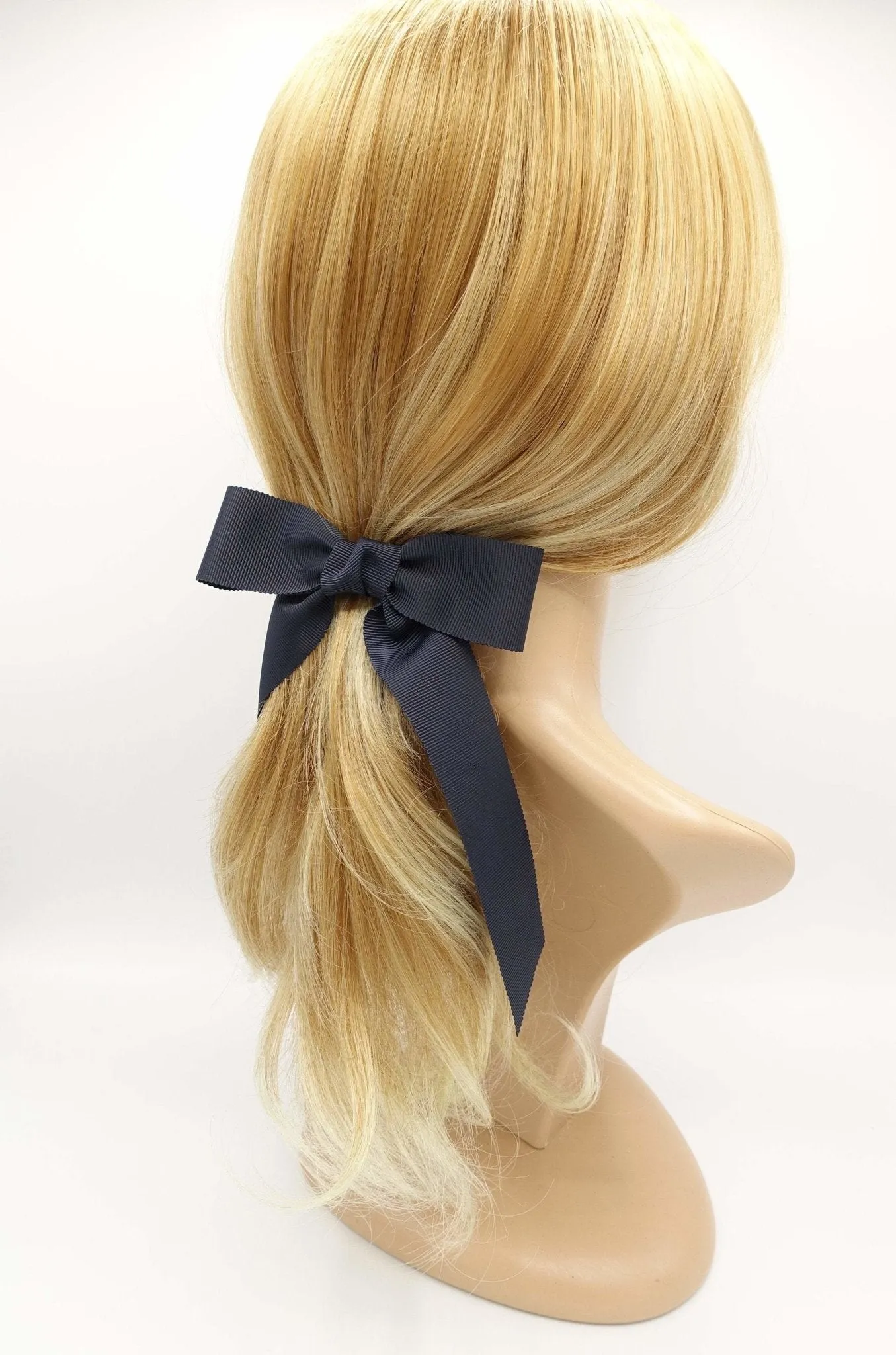 grosgrain tail hair bow basic style hair accessory for women