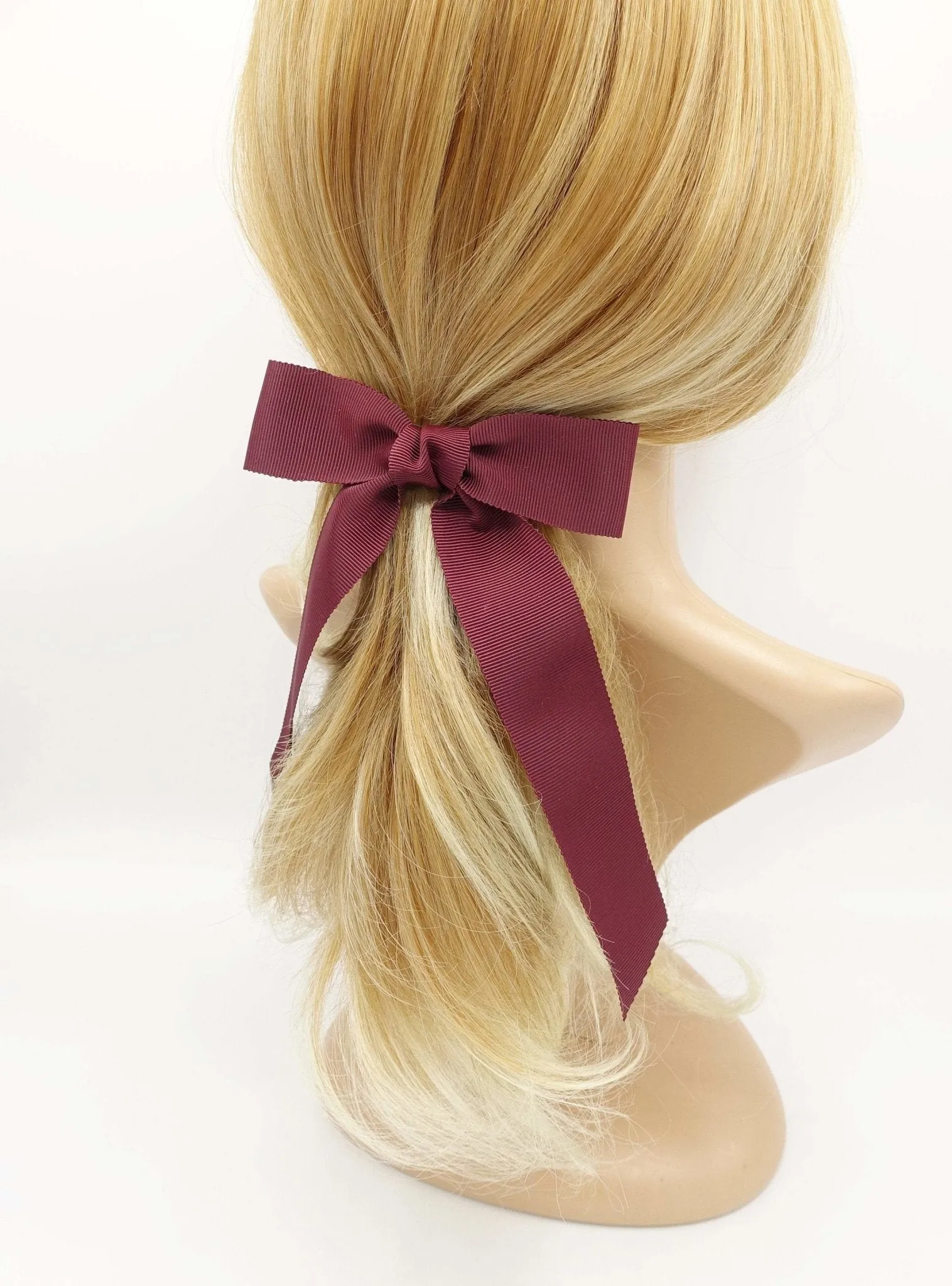 grosgrain tail hair bow basic style hair accessory for women