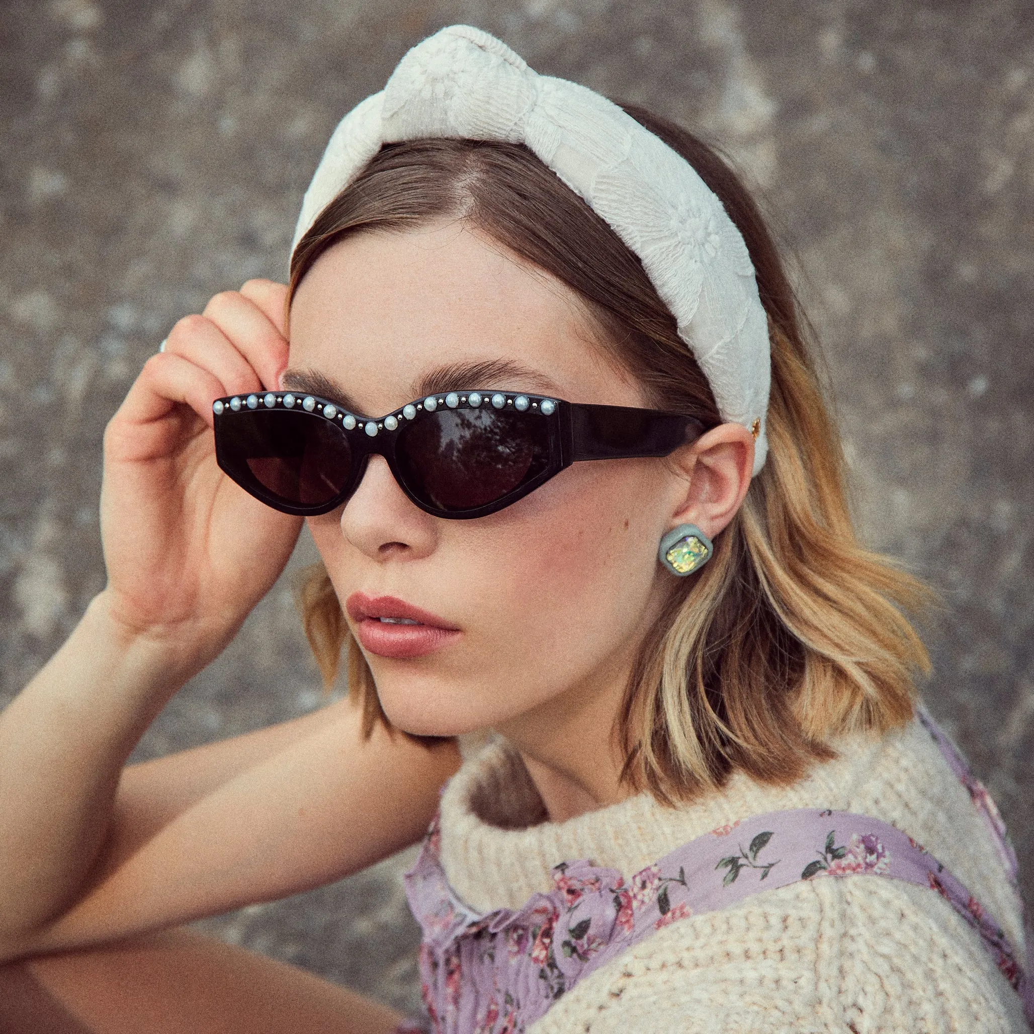 IVORY LACE KNOTTED HEADBAND