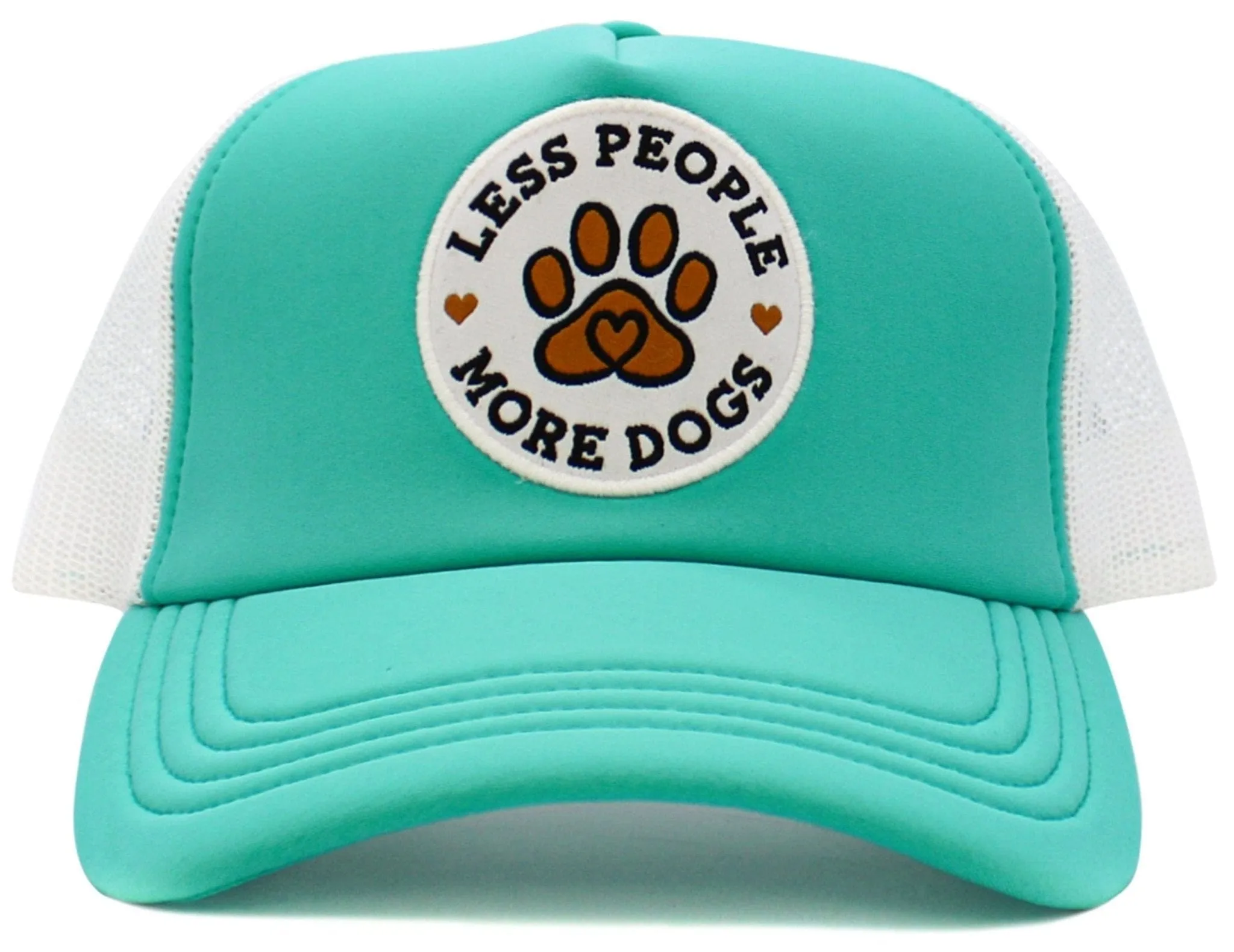 KBV1580 Less People More Dogs Meshback Trucker Cap