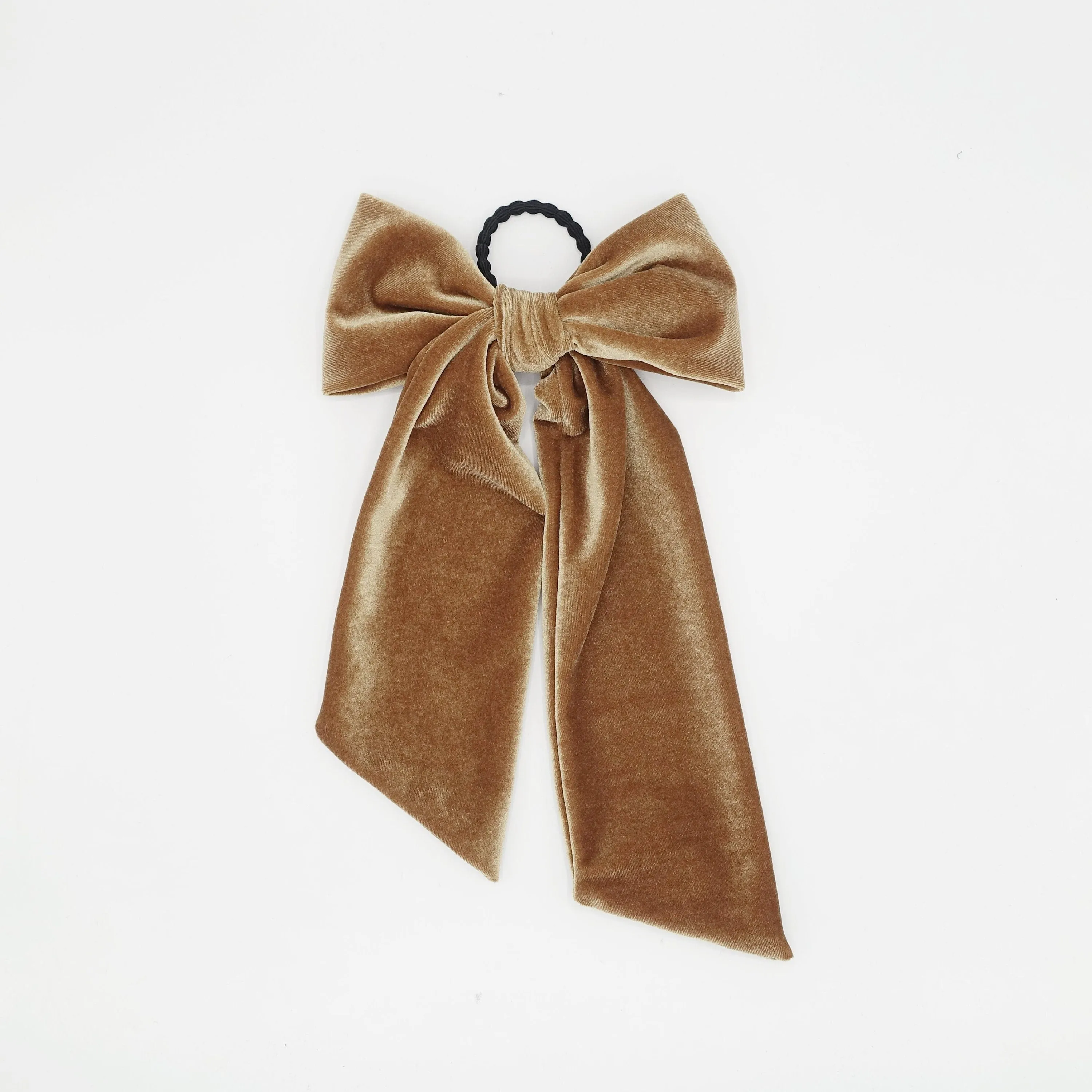 long giant velvet bow hair elastic ponytail holder