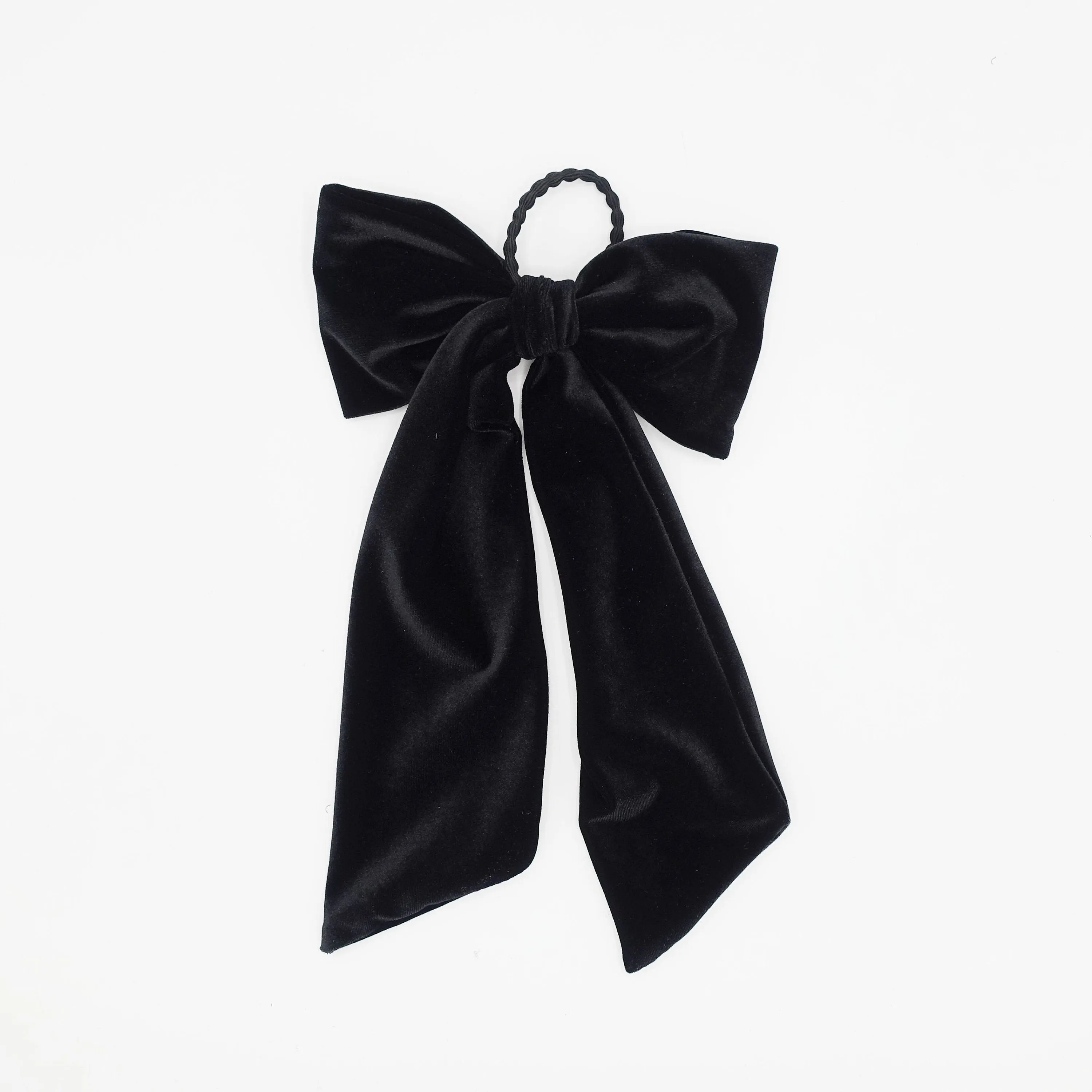 long giant velvet bow hair elastic ponytail holder