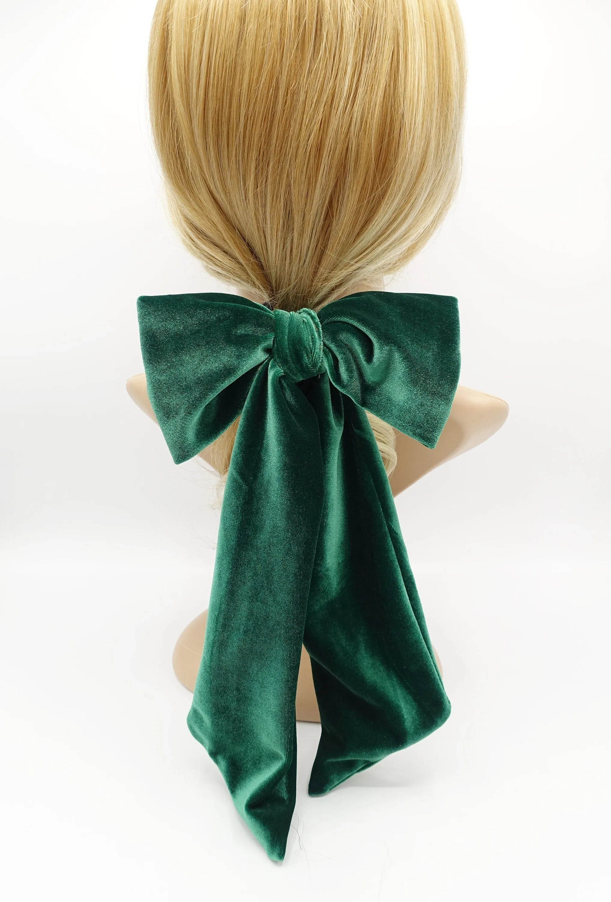 long giant velvet bow hair elastic ponytail holder