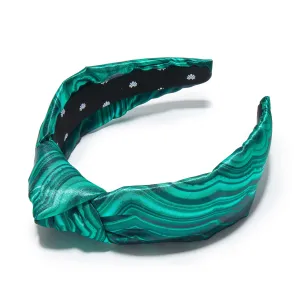 MALACHITE PRINTED KNOTTED HEADBAND