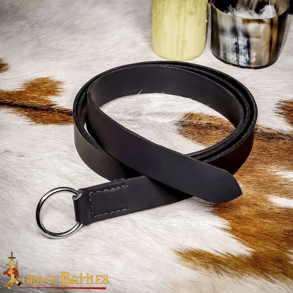 Medieval / Renaissance SCA Ring Belt in Black - 174cm Length