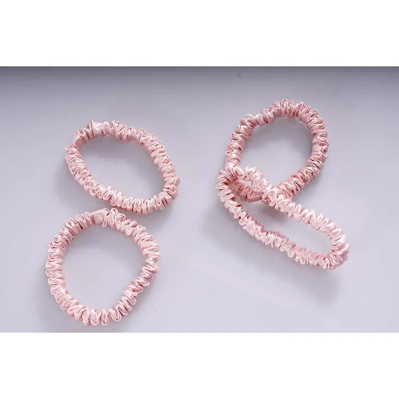 Mini scrunchies silk - Rose Gold - 4 Pack - dropshipping