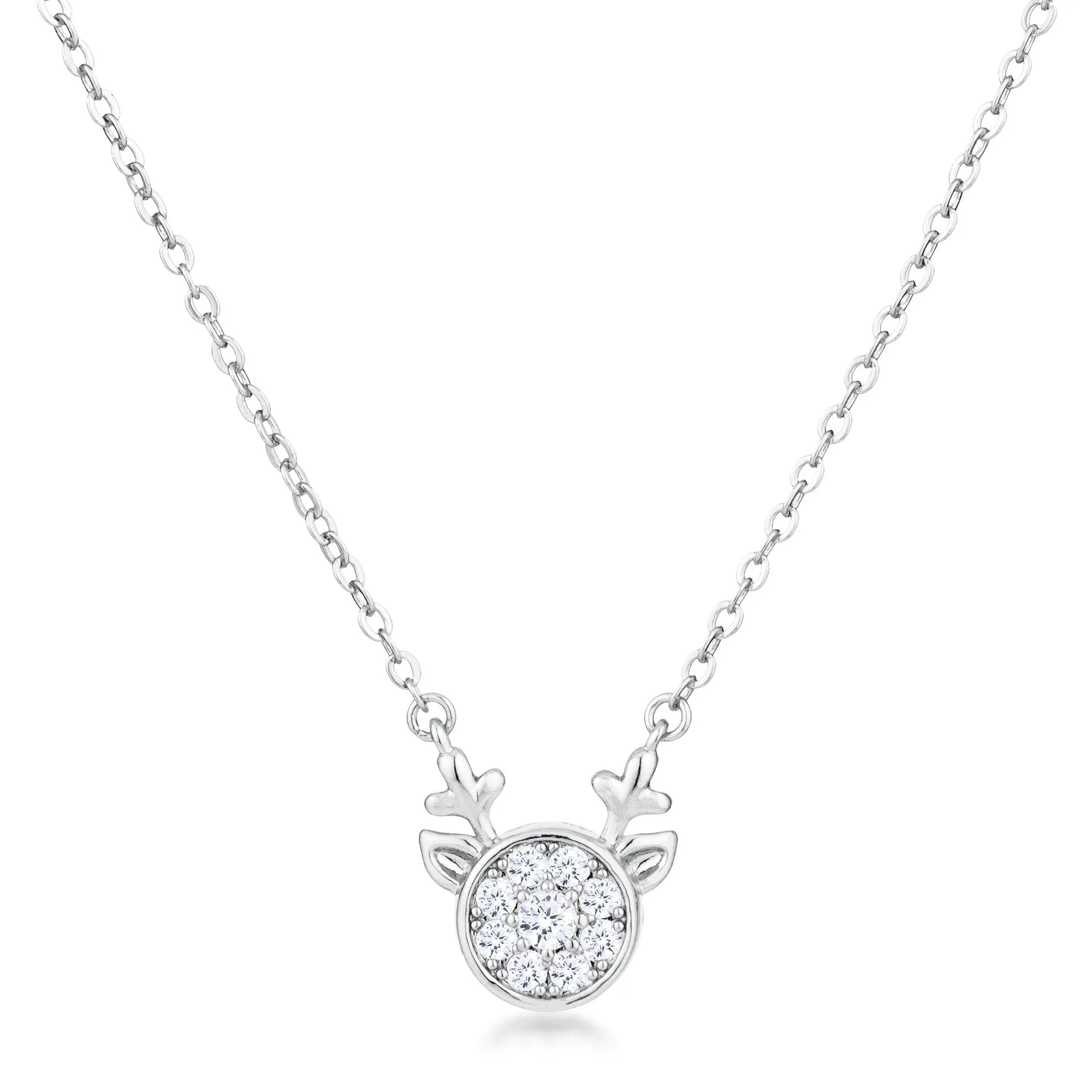 Nala Reindeer CZ Silver Pendant