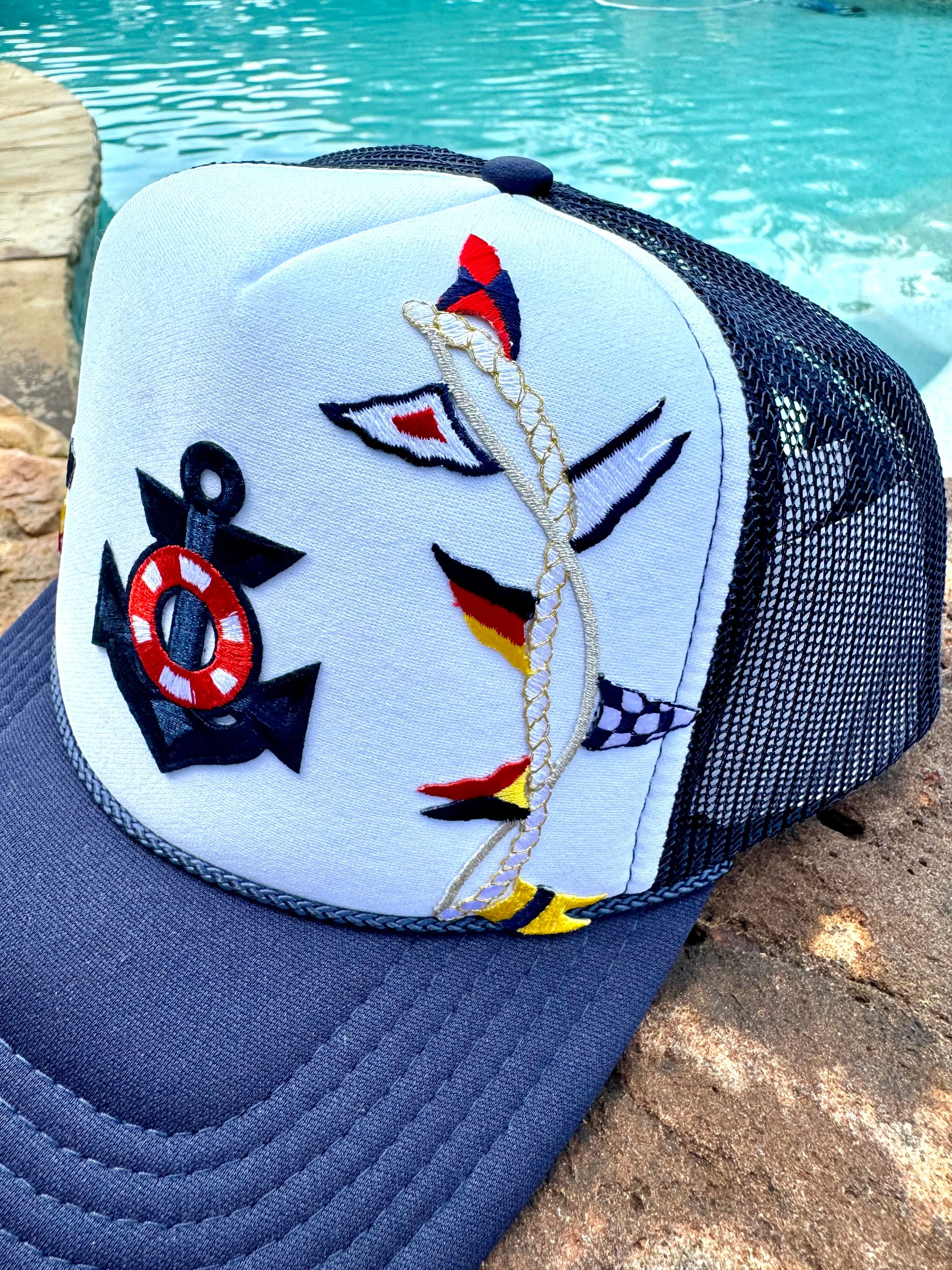 Nautical Sailboat Themed Trucker Hats