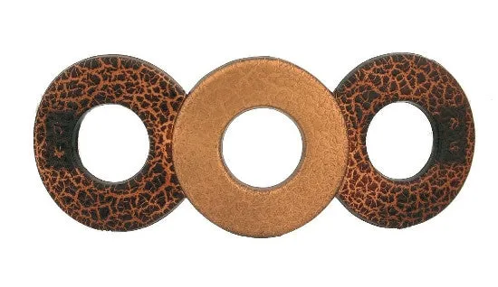 Open Circles Crocodile  Barrette With Gold